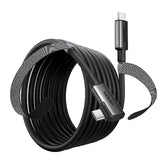 UGREEN Right Angle USB-C Link Cable 5m 90629 with USB-C to USB-C connectors, 90-degree design, 5Gbps data transfer, and 60W power delivery support for VR headsets, laptops, tablets, and USB-C devices.