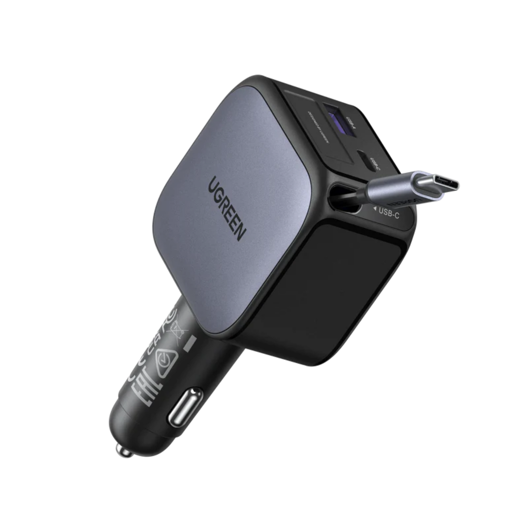 UGREEN 55212 60W 2C+A With Retractable Cable Car Charger – Price in Pakistan