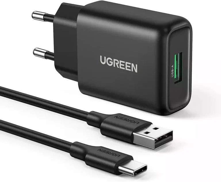Ugreen 10186 18W Usb Fast Charger With USB C Cable