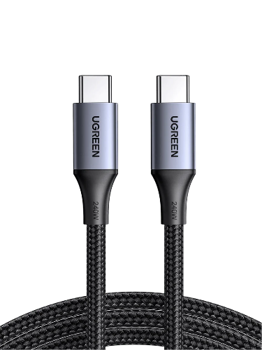 UGREEN 240W USB-C to USB-C PD3.1 fast charging cable 65074 with braided design for laptops, tablets, and smartphones
