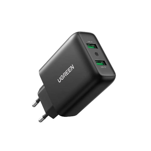 UGREEN CD161 36W Dual USB-A QC3.0 fast wall charger for smartphones and tablets