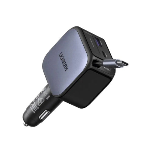 Ugreen car charger price in Pakistan, 90W car charger Pakistan, fast car charger USB-C, retractable cable car charger, best car charger for iPhone Pakistan, USB-C PD car charger, multi device car charger Pakistan, fast charging car adapter 90W, UGREEN Nexode car charger, car charger with built in cable, Type C car charger fast charging, portable car charger Pakistan, best car charger Pakistan, laptop car charger USB-C, original UGREEN car charger Pakistan