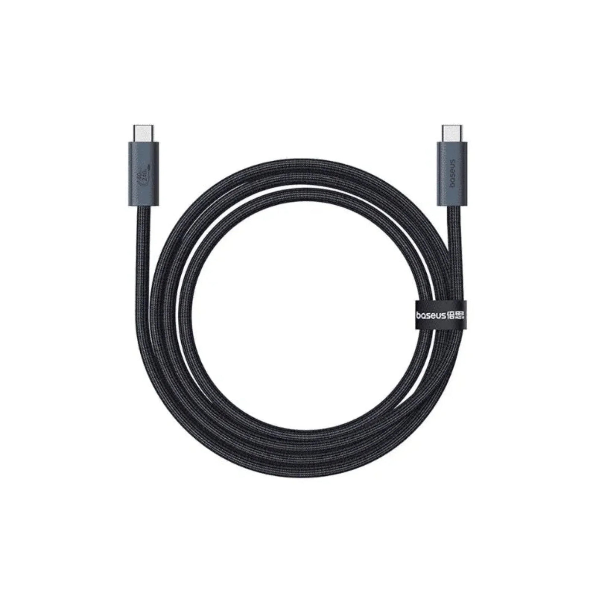 BASEUS Flash Series 2 USB4 Full-Featured Data Cable Type-C to Type-C – 240W, 1M (Cluster Black) - dynsol