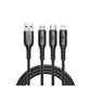 WIWU WI-C045 USB to 3-in-1 Cable - Black Best Price in Pakistan | Dynsol.pk - dynsol