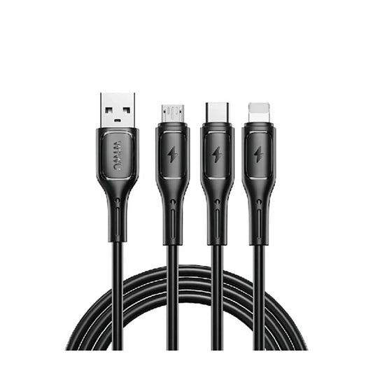 WIWU WI-C045 USB to 3-in-1 Cable - Black Best Price in Pakistan | Dynsol.pk - dynsol