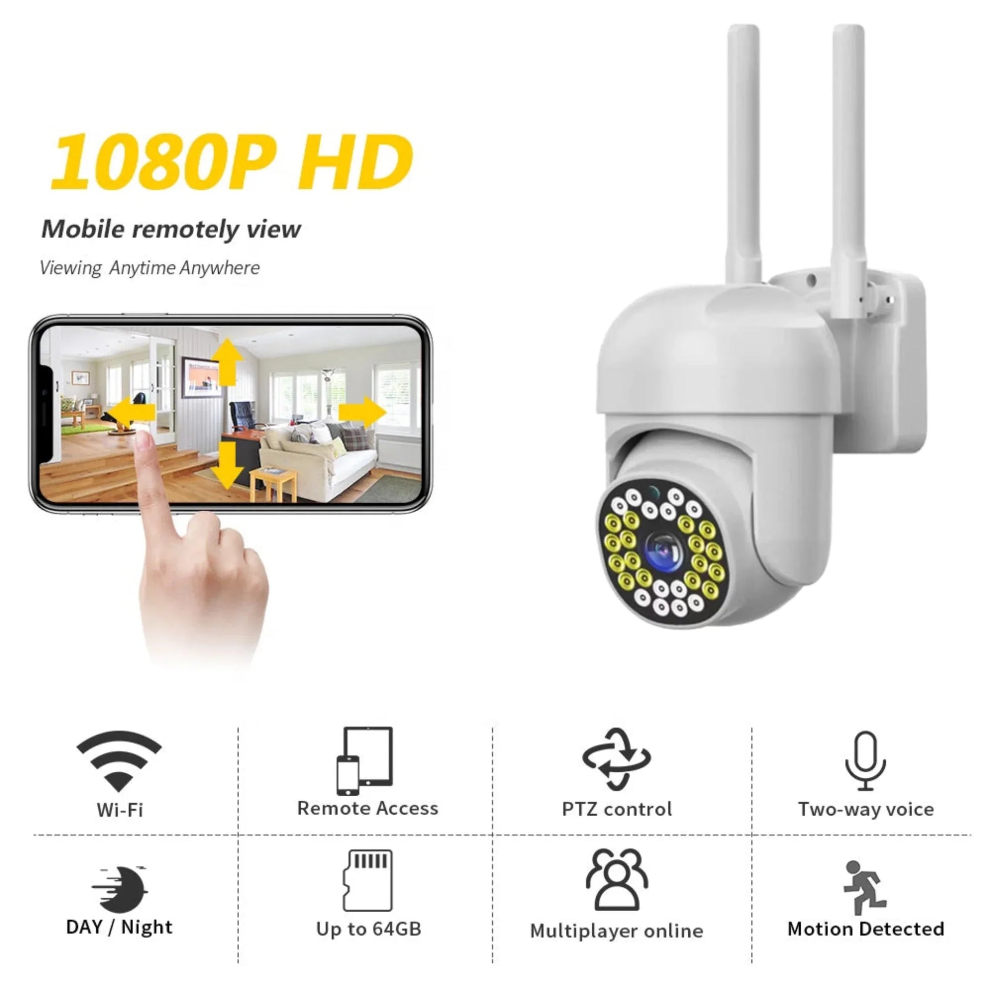 WiFi Camera HB66 2MP 1080p Outdoor CCTV Security Camera 4X Digital Zoom Wireless AI Human Detection with iCam365 App Price in Pakistan | Dynsol.pk - dynsol