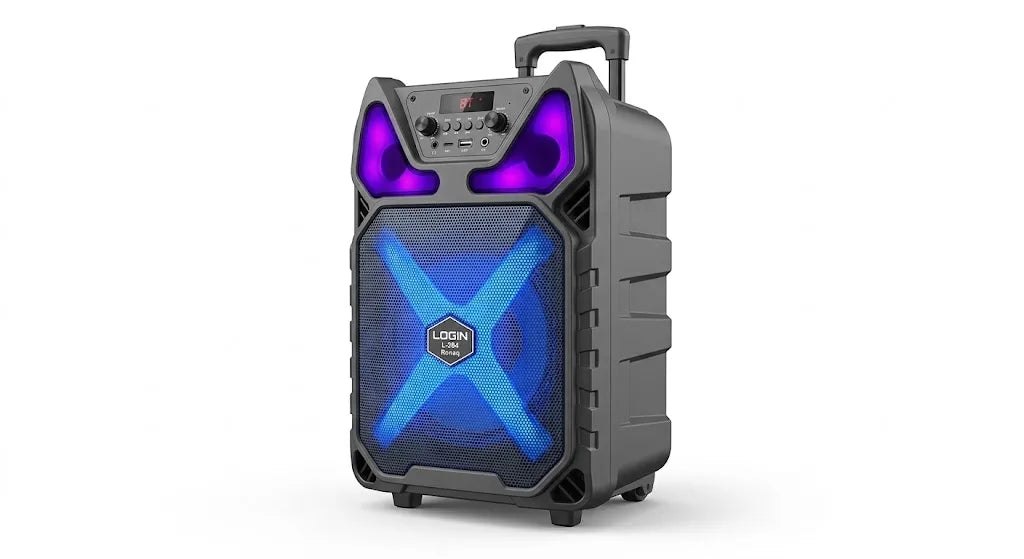 Login L-264 Ronaq Portable PA Speaker – 8-Inch Woofer, 10W RMS & Wireless Mic