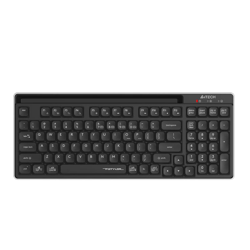 A4Tech FBX70C black Bluetooth wireless rechargeable keyboard with Type-C charging and multi-device support