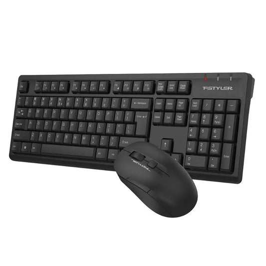 A4Tech FG1200S Black Multimedia Keyboard with FGK12 + FG16S Silent Click, USB multimedia hotkeys, ergonomic design, and quiet typing for office and home use