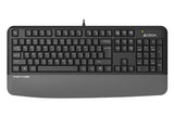 A4Tech FK20 Grey Mini Multimedia Keyboard with portable design, tablet cradle, low-noise keys, multimedia hotkeys, and multi-device compatibility for home, study, and office use