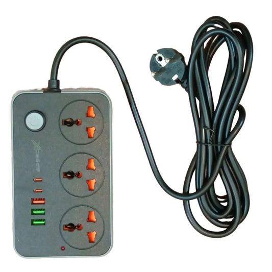 Speed X 603PU Power Universal Travel 3 Socket + 4 USB + 2 Type-C Ports - dynsol