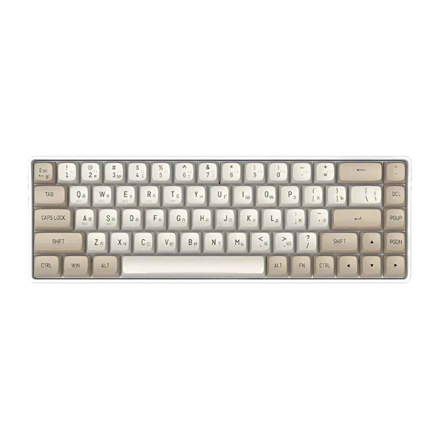 Aigo A68 Tri Mode Wireless Keyboard Non RGB Non Backlight With Yellow Premium Switches Hot Swapable Circuit - dynsol