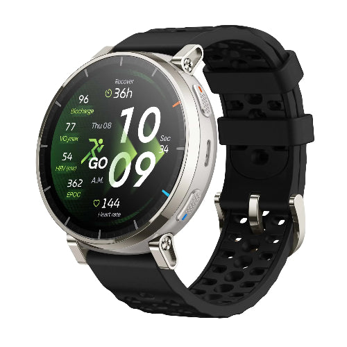 Amazfit Active 3 Premium Black Smartwatch with Sapphire AMOLED Screen and Fitness Tracking