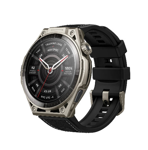 Amazfit Balance Ultra titanium smartwatch with 1.5-inch AMOLED display and premium sapphire glass design