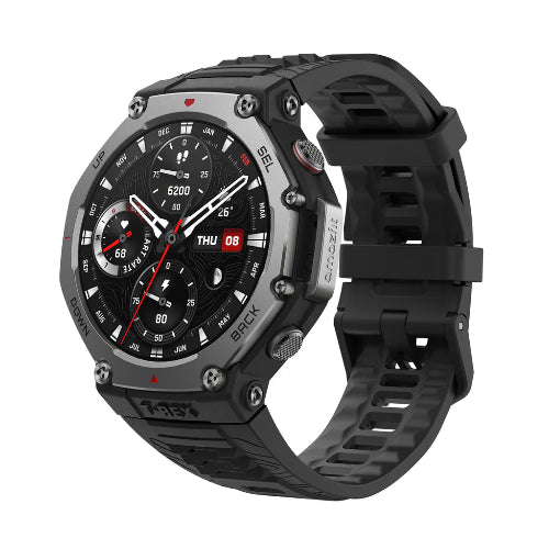 Amazfit T-Rex 3 black rugged GPS smartwatch with AMOLED display and outdoor adventure design