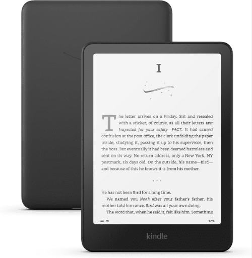  Amazon Kindle Paperwhite 12th Gen 16GB with 7-inch glare-free display and adjustable warm light.