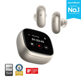 Anker Liberty 5 Pro Max Titanium Gold wireless earbuds with premium charging case