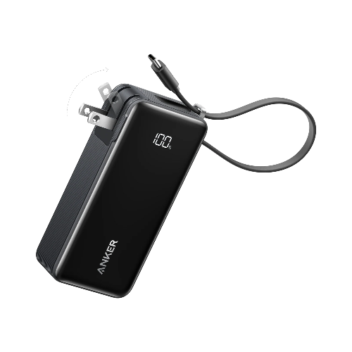 Anker PowerBank 10000mAh Fusion 30W A1637 portable fast charging power bank with built-in USB-C cable for iPhone, Android, and USB-C devices in Pakistan.