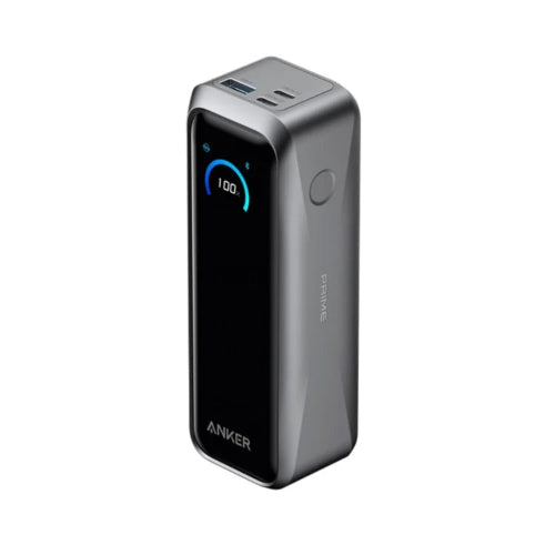 Anker Prime 20100mAh 220W Power Bank A110B portable fast charging power bank for laptop, iPhone, and Android with high-capacity battery and multi-device support.