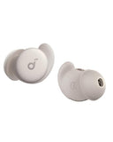Side sleeper using Anker Soundcore Sleep A20 earbuds designed for all-night comfort and noise masking.