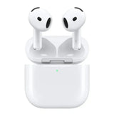 Apple AirPods 4 white wireless earbuds with USB-C charging case and open-ear design