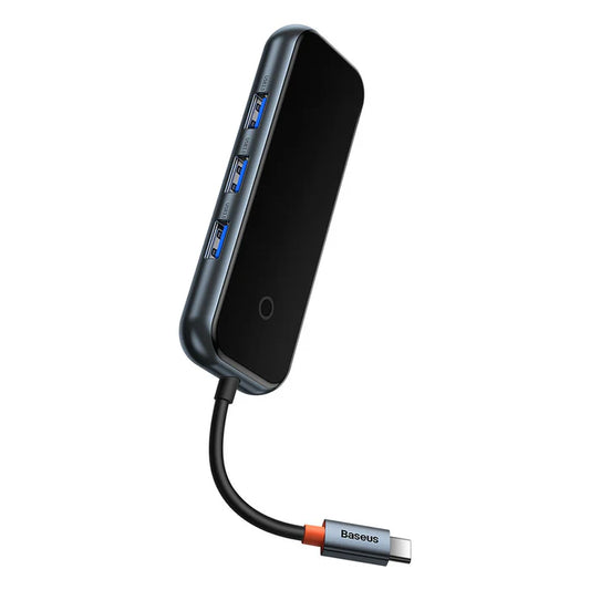 Baseus AcmeJoy 4-Port Type-C Hub Adapter Dark Grey with USB 3.0 x4 ports for laptops and Type-C devices