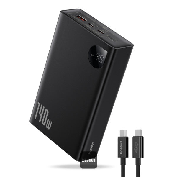 Baseus Adaman 24000mAh 140W Fast Charge Power Bank with digital display and dual USB-C output cables