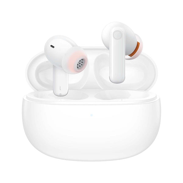 Baseus Bowie MZ10 white true wireless earphones with open charging case front view
