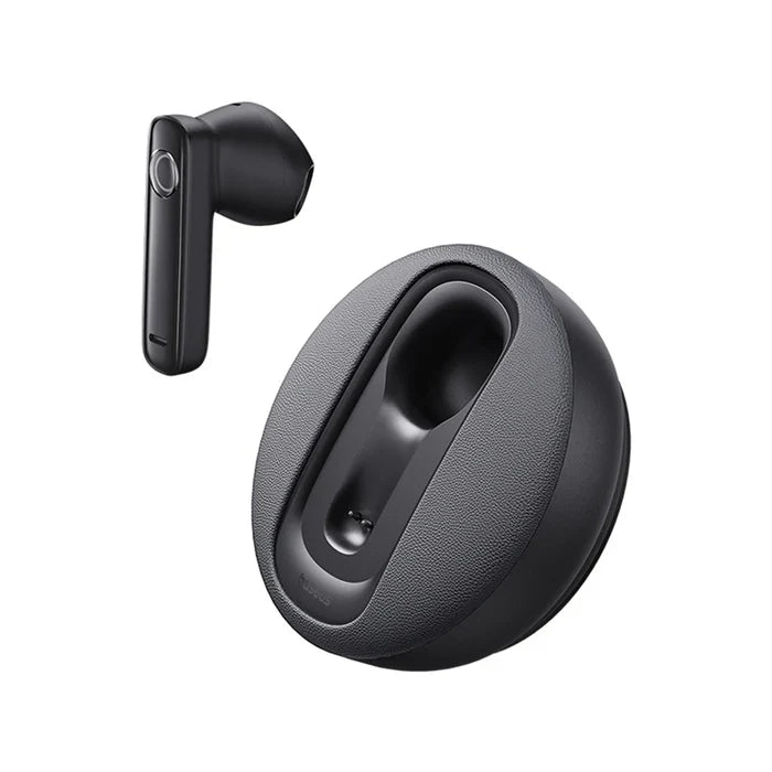 Baseus C-Mic CM10 black wireless car earphone with charging base side angle