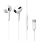 Baseus Encok C17 Type-C Lateral In-Ear Wired Earphones in white with inline volume control and USB-C connector