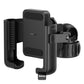 Rear view of Baseus GoTrip Series rearview mirror bike phone mount in Cluster Black highlighting the clamp mechanism and mounting points