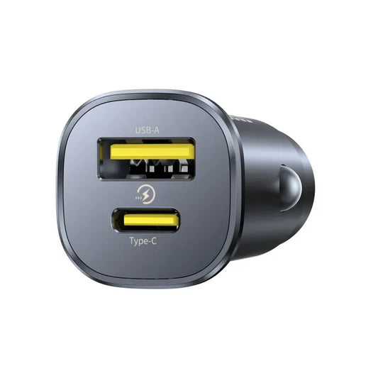 Baseus GoTrip DP1 C+U 30W Cosmic Black car charger with USB-A and Type-C fast charging ports