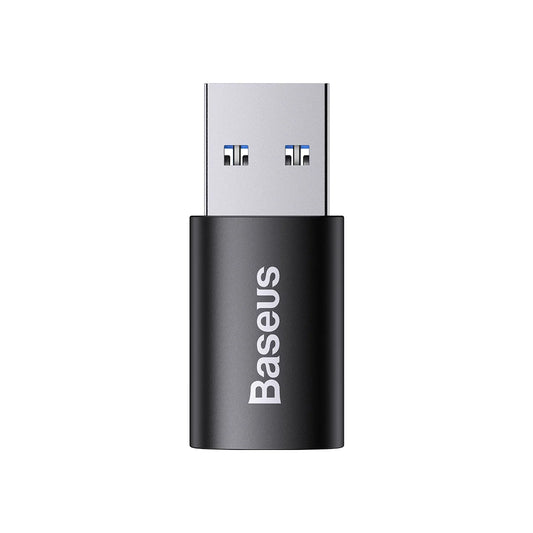 Baseus Ingenuity Series Mini OTG Adapter USB 3.1 to Type-C Black with 10Gbps data transfer front view