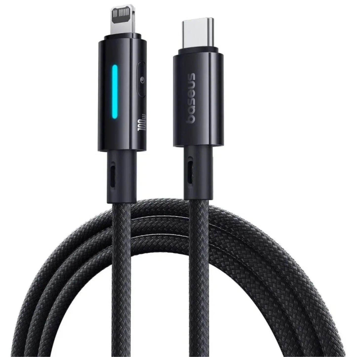BASEUS Lit Button-Control Fast Charging Data Cable USB-C to iP – 20W (1M / 2M) - dynsol