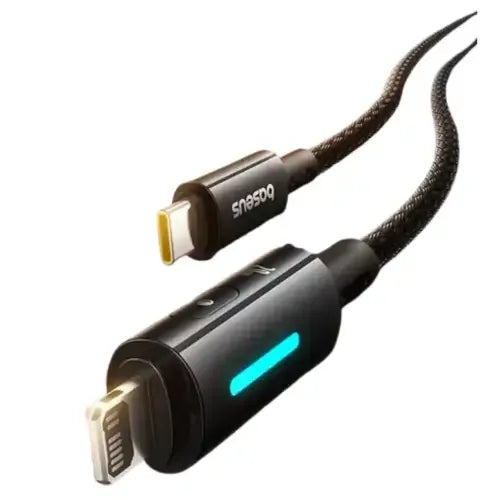 BASEUS Lit Button-Control Fast Charging Data Cable USB-C to iP – 20W (1M / 2M) - dynsol