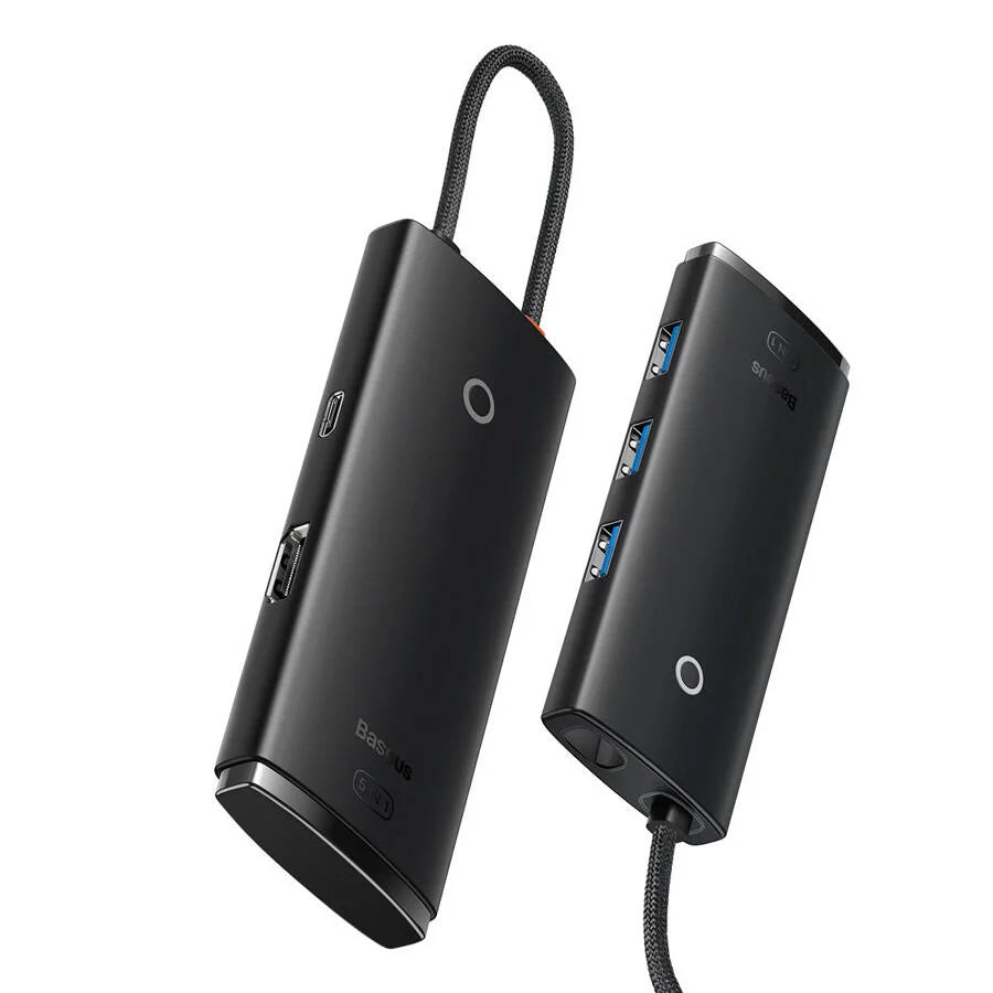 Baseus Lite Series 5-Port Type-C Hub Docking Station Black with HDMI, USB 3.0 ports, and PD charging support for laptops and Type-C devices