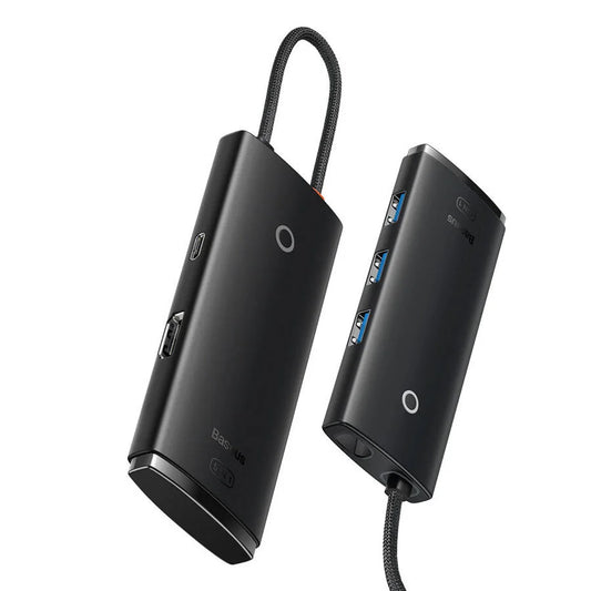 Baseus Lite Series 5-Port Type-C Hub Docking Station Black with HDMI, USB 3.0 ports, and PD charging support for laptops and Type-C devices