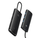 Baseus Lite Series 5-Port Type-C Hub Docking Station Black with HDMI, USB 3.0 ports, and PD charging support for laptops and Type-C devices
