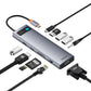 Baseus Metal Gleam Series 11-Port Type-C Hub Space Grey with HDMI, VGA, USB 3.0, PD charging, RJ45 LAN, SD TF card reader and 3.5mm audio port.