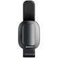 Front view of Baseus Platinum Vehicle Eyewear Clip black car sunglasses holder with leather-style strap