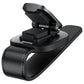 Baseus Platinum Vehicle Eyewear Clip in black with open spring clamp and leather-style visor strap