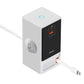 Baseus PowerCombo 65W Smart Digital Powerstrip showing front view with USB-C, USB-A ports, and EU AC outlet