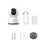 Baseus Security P1 Lite Indoor Camera 2K White US with AI motion tracking, night vision, two-way audio and 360 degree pan tilt control
