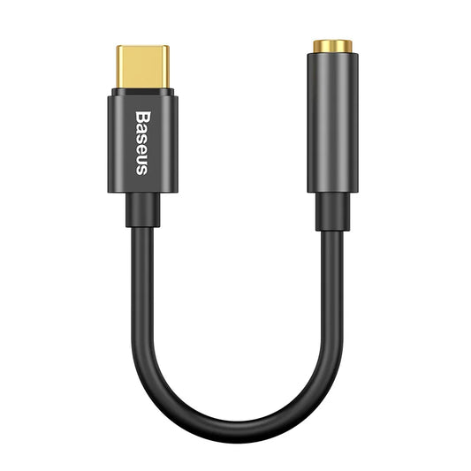 Baseus L54 Type-C Male to 3.5mm Female Audio Adapter Black with DAC 24-bit 48kHz support for wired headphones and AUX cables