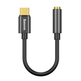 Baseus L54 Type-C Male to 3.5mm Female Audio Adapter Black with DAC 24-bit 48kHz support for wired headphones and AUX cables