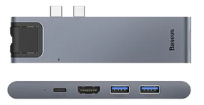 Baseus Thunderbolt C+Pro 7In1 smart HUB docking station Grey