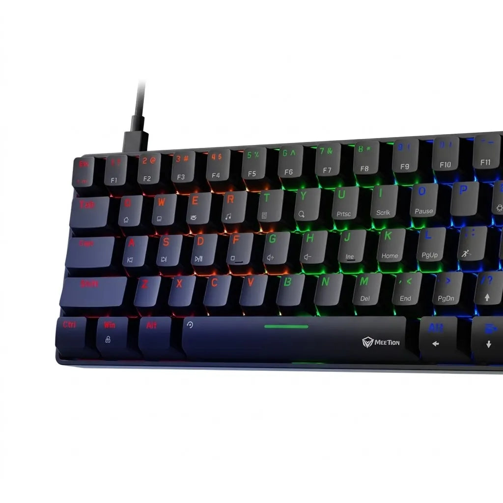 MEETION MT-MK005BT Mechanical Gaming Keyboard with 60% compact layout, Bluetooth connectivity