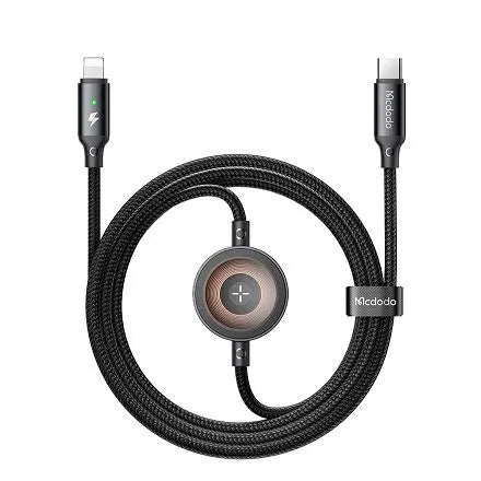 Mcdodo CA 5680 2 in 1 36W Type C to Lightning + Apple Watch Wireless Charge Cable 5ft