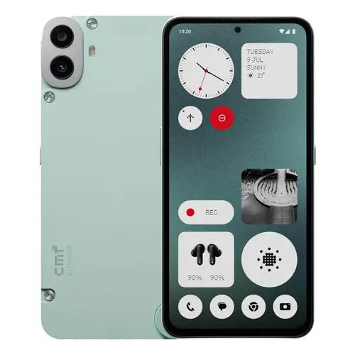 CMF Phone 1 light green front and rear design with AMOLED display