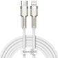 Baseus Cafule Series Metal Data Cable with USB Type-C to Lightning connector, 20W PD fast charging, 2-meter durable white braided cable